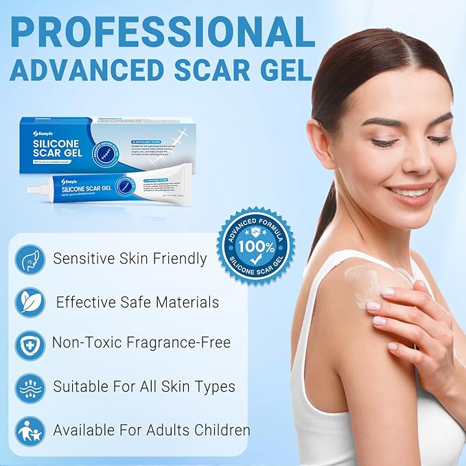 Silicone Scar Gel, Scar Cream, Advanced Scar Stick for Surgical Scars, Stretch Marks, Keloid Bump Removal, Old and New Scars 0.70oz (20g)