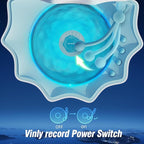 Northern Lights Projector, Night Light Projector for Bedroom Built-in Bluetooth Speaker, White Noise, Shell Night Light for Room Decor/Gift for Kids/Party/Music/Relaxation/Birthday (Blue)