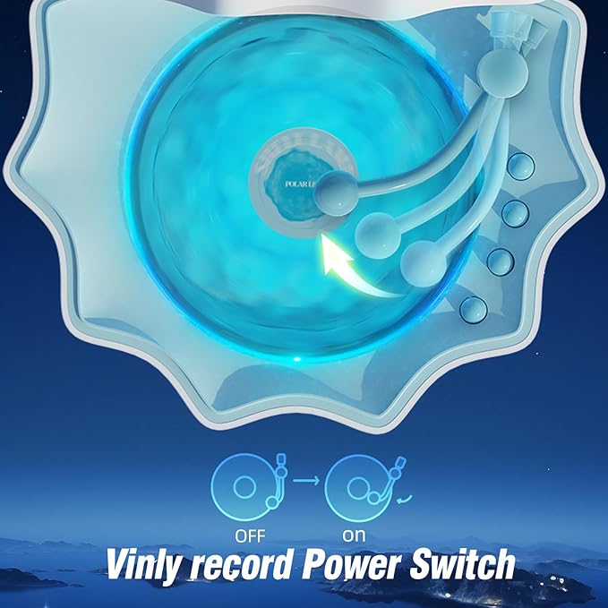 Northern Lights Projector, Night Light Projector for Bedroom Built-in Bluetooth Speaker, White Noise, Shell Night Light for Room Decor/Gift for Kids/Party/Music/Relaxation/Birthday (Blue)