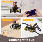 Robotics for Kids Ages 8-12, ACEBOTT Smart Robot Arm Car Kit with 5DOF, STEM Toys for Boys Age 8-12, ESP32 Arduino/Python Coding, App & Remote Control, STEM Gift for Teens & Adults