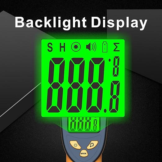 Infrared Laser Thermometer, Digital Infrared Laser Thermometer Gun with Adjustable Emissivity, IR Thermometer Temperature Gun for Cooking, Pizza Oven & Engine, -58℉～1022℉(-50℃～550℃)