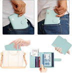 Melsbrinna Passport Holder,Passport Holder Card Slots,Cute Passport cover for Women/Men,Waterproof Rfid Blocking Travel Wallet (Pink Aqua green)
