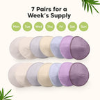 Organic Nursing Pads - 14 Washable Viscose Derived from Bamboo Breastfeeding Pads, Wash Bag, Reusable Breast Pads for Breastfeeding, Nipple Pads for Breastfeeding Essentials (Violet, L 4.8")