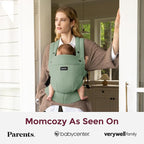 Momcozy Baby Carrier with Natural Cotton Linen, Built to Last, Ergonomic Design, 7-44lbs for Infant and Toddler, Lightweight and Comfortable, Hands-Free for Moms&Dads, Sage Green