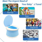 Travel Potty for Toddler, Portable and Foldable Toilet, Apply to Seat Emergency Toilet for Car, Camping, Outdoor, Indoor (blue, small)