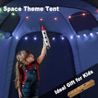 Portable Hexagon Kids Play Tent with LED Strip Lights Indoor Children Play House Easy Set-up Space Tent Dream Tent for Night.4-5 Person Birthday Gifts