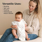 Organic Burp Cloths Baby Boy, Girl - 6-Pack Large Cotton Burping Cloths for Babies, Spit Up Rags, Super Absorbent, Ultra Soft Newborn Rag, Gender Neutral, Machine Washable, Durable (Vessels)