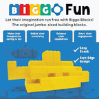 Big Blocks for Kids Ages 4-8 — Indoor & Outdoor Blocks Kids Games — Yellow Large Building Blocks - 48pc