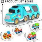 Veslier Toy Trucks Car for 1 2 3 4 5 Year Old Toddlers Boys Girls,Trucks Toys 5 in 1 Construction Vehicles Toys for Kids Boys Girls,Car Trucks Toys with Light Sound,Christmas Birthday Gifts.