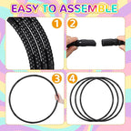 Shappy 6 Pcs Exercise Hoop Detachable Adjustable Plastic Toy Playground Toys Colored Hoop Circles for Teens Games Gymnastics Dog Agility Equipment Party Decor