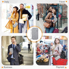 Passport Holder Family RFID Blocking Passport Wallet, RFID Travel Document Organizer for Women Waterproof Passport Wallet, Men Portable Case for Cards Credit Cards with Lanyard (Grey-Medium)