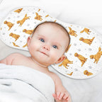 4 Pack Muslin Burp Cloths Golden Dogs Paw Prints White Cotton Baby Burp Cloths Ultra Absorbent and Soft Thick Burping Cloth for Newborn Boys Girls 22x11 Inch