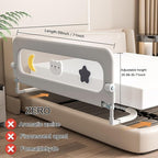 U Type Toddler Bed Rail Guard, Foldable Bed Rails for Toddlers, Adjustable, Safety, Convenient, Guard Rail with Twin, Full, Queen& King Size (Grey Cartoon, 59inch)