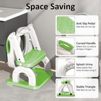DEEKI Potty Training Seat Upgrade 2 in 1 Toddler Training Toilet Chair Potty Seat with Step Stool Ladder for Baby Kids Boys Girls(Green)