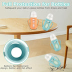 Silicone Sleeves for Pigeon Baby Bottles 8.1 oz,Anti Breakage Glass Baby Bottle Holder with Handles 2 Pack