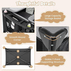 BABY JOY 4 in 1 Pack and Play, Portable Baby Playard with Bassinet & Diaper Changing Table, Infant Bassinet Baby Crib Activity Center with Toys & Oxford Bag from Newborn to Toddlers (Dark, Classic)