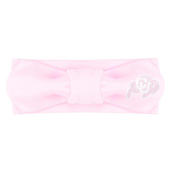 Creative Knitwear Colorado Buffaloes Infant Girls Pink Solid Hair Knot Headband Embroidered Logo - Size Newborn - 4T