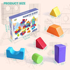 Magnetic Building Blocks in Multiple Shapes, 1.65 Inch Montessori Magnetic Block Set for Kids Ages 4 5 6 and Up, 36PCS Creative Learning Toys for Boys and Girls
