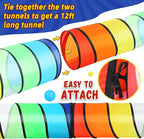 Moncoland Kids Play Tunnel Tent for Toddlers, Pack of 2 Colorful Pop Up Crawl Tunnel Toy for Baby or Pet, Collapsible Gift for Boy and Girl Play Tunnel Indoor and Outdoor Game