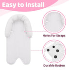 Pro Goleem Infant Car Seat Insert, Babybody Support for Toddler, Soft Minky Preemie Car Seat Insert, 2-in-1 Reversible, Perfect for Carseats, Strollers, Swings, Pink and White