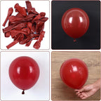 RUBFAC 129pcs Ruby Red Balloon Arch Kit, Different Sizes 18 12 10 5 Inches Cherry Red Latex Balloons for Garland Birthday Wedding Party Decoration