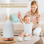 Diffuserlove Ceramic Essential Oil Diffuser for Room, Home, Bedroom - Aromatherapy Air Diffuser With Yellow Wood Pattern Base