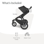 UPPAbaby Ridge Jogging Stroller/Durable Performance Jogger with Never-Flat Tires/Built for Walking, Running, Hiking/Water Bottle Holder and Basket Cover Included/Jake (Charcoal/Carbon Frame)