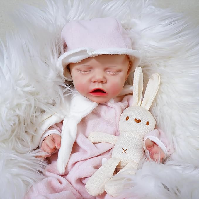 Lifelike Reborn Baby Dolls - 18 Inch Realistic Newborn Baby Dolls Girl, Full Silicone Baby Doll Real Baby Reborn Gift with Accessories for 3+ Years Old Kids