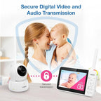 VTech VM924-2 Remote Pan-Tilt-Zoom Baby Monitor with 2 Cameras & Audio,5" LCD Screen,Up to 17Hrs Video Streaming&31Hrs Battery for Audio,Night Vision,1000ft Range,Soothing Sounds,Temperature Sensor