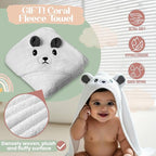 Bornealand® 2" Extra Thick Baby Bath Kneeler and Elbow Rest Pad Set + Hooded Towel - Embroidered Kneeling Pad for Bathing Baby - Dual-Layer Memory Foam Bathtub Kneeler and Elbow Rest Set