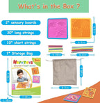 Sensory Activity Board Toys for Kids: 2Pack Double-Sided Sensory Fidget Toys for Stress Anxiety & Calming with Travel Bag | Travel Airplane Essentials Toys for Toddler Boys & Girls Ages 3 4 5 6 7 8