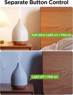 InnoGear Oil Diffuser, 300ML Ceramic Diffuser for Essential Oils Handcrafted Aromatherapy Diffuser Ultrasonic Cool Mist Humidifier with 4 Timers Waterless Auto Off for Room Office, White