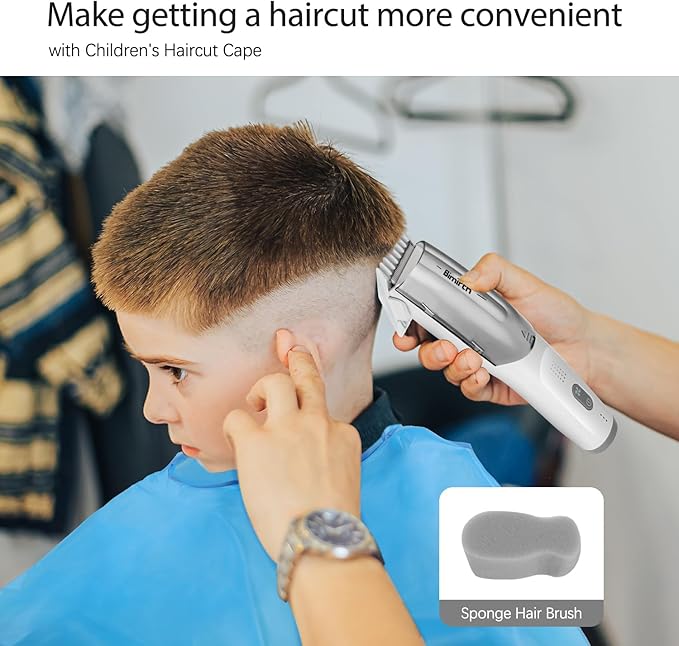 Bimirth Baby Hair Clipper with Vacuum - Hair Trimmer for Kids and Toddlers - Waterproof, Rechargeable, Cordless Hair Cutting Machine for Children (with Bag)
