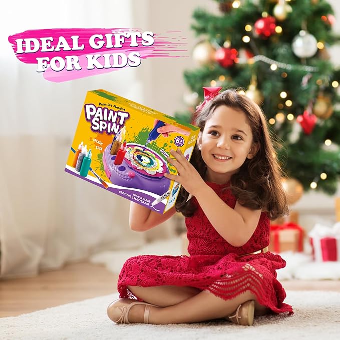 Arts and Crafts for Kids Ages 4-8,Paint Spin Art Machine Kit,Art Craft Set for 6-9 Year Old,Cool Painting Spinner Toys Kits Set,Art Supplies Birthday Gifts for Boy Girl Ages 6 7 8 9 10 11 12 Pink