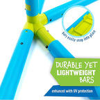 Eezy Peezy Mega Pyramid Monkey Bars Climbing Tower Active Outdoor Fun for Kids Ages 3 to 8 Years Old, Blue/Green