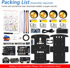 Freenove 4WD Car Kit (Compatible with Arduino IDE), Line Tracking, Obstacle Avoidance, Wireless Control App, Ultrasonic Sensor Motor Servo