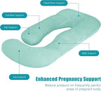 Cute Castle Pregnancy Pillows, Soft U-Shape Maternity Pillow with Removable Cover - Full Body Pillows for Adults Sleeping - Pregnancy Must Haves - Jumbo 57 Inch - Turquoise