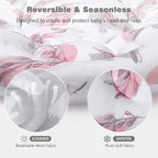 Upgraded Infant Car Seat Insert, 2-in-1 Reversible Baby Car Seat Head Support with 3 Strap Covers, All Seasons Newborn Car Seat Insert and Baby Carseat Cushion for Stroller, Swing, Rocker, Bassinets