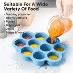 KeaBabies Silicone Food Freezer Trays with Lid, 2oz x 10 Pods Baby Food Storage Containers, Easy Puree Meal Prep, Breast Milk Silicone Freezer Molds, Dishwasher, Microwave Safe, BPA-Free (Misty Blue)