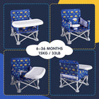 Portable Booster Seat, Toddler Baby Seat with Tray for Dining Table Compact Floor Chair for Camping Lawn Beach Babies Travel 6-36 Months