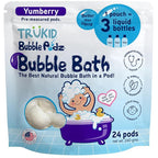TruKid Bubble Podz Bubble Bath for Kids, Toddlers, & Babies, Tear Free Gentle & Refreshing Bath Bomb for Sensitive Skin with Natural Moisturizers, Non-Toxic, pH Balanced, Yumberry Scent (24 Podz)
