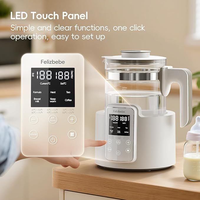 Instant Water Warmer, Formula Make, Baby Milk Warmer Faster Cooling Fan, Baby Bottle Warmer with LCD Display, Breastmilk Warmer Accurate Temperature Control, 24/7 Keep Warm, Electric Tea Kettle,Coffee