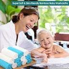 Baby Washcloths 12 Pack, 10x10 inch Heavenly Soft Wash Cloths for Face and Body, Gentle & Safe White Face Towel on Sensitive Skin, Baby Essentials Bath Shower Gifts for Boy Infant Kid Toddler Child