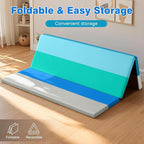 Foam Baby Play Mat: PU Leather Waterproof Kids Playmat - Trifold Floor Mat - Large Play Mat for Playpen Thick Pad Fodable Mattress Soft Toddler Mattress Infant Cushion for Preschool (Modern)