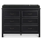 DaVinci Charlie 6-Drawer Baby Dresser - Wooden Double Chest of Drawers for Kids, Boys and Girls - Multi-Purpose Storage Dresser for Bedroom, Nursery, Living Room & Hallway, Easy to Assemble - Ebony
