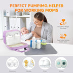 PIIOSER Breastmilk Cooler Bag with Ice Pack, Compatible with Wearable Breast Pumps & Accessories - Portable Pumps Carrying Case for Nursing & Working Moms (Purple-Small)