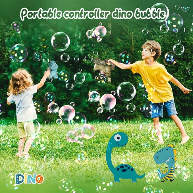 Dinosaur Bubble Machine with Colorful Lighting for Kids Automatic Handheld Dinosaur Bubble Toy 20000+ Big Bubbles Per Minute Bubbles Toy for Outdoor Parties Yard Fun Kids Gift Triceratops Coffee