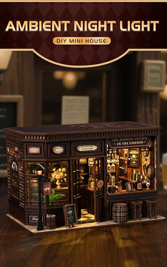 Lannso DIY Dollhouse Miniature Kit, Doll House Kit, Mini Handmade Wooden Dollhouse Toys for Adult Gift (AWO3-001)