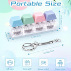 Keyboard Fidget Toys Adults Fidget Keyboard Clicker with LED Light Keychain Sensory Toys for Anxiety Stress Relief (Macaron2, 4 in 1)
