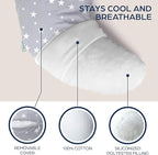 Niimo Nursing Pillow - 100% Cotton Breastfeeding Pillow Cover, Ergonomic Nursing Pillows for Breastfeeding, Machine-Washable Baby Pillow, Breastfeeding Pillows & Breastfeeding Essentials